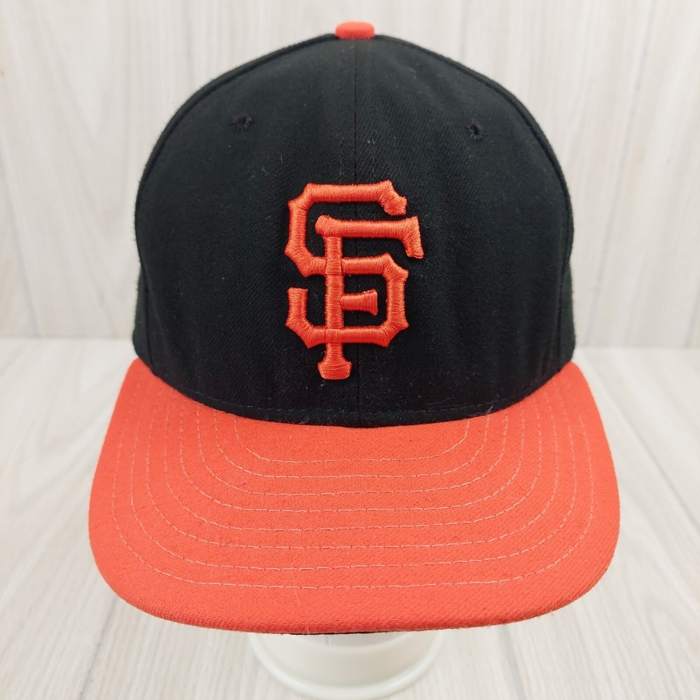 New Era SF Giants Fitted Hat Mens 7 3/8 Black Orange 59FIFTY MLB On-Field Cap